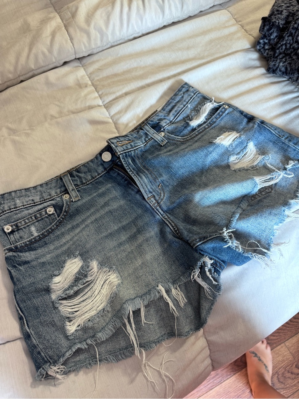 Lucky Brand Distressed Blue Denim Cutoff Shorts